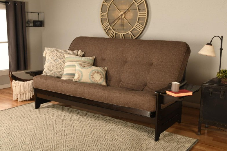 Phoenix Queen Futon Espresso Finish with Mattress - The Futon Store 