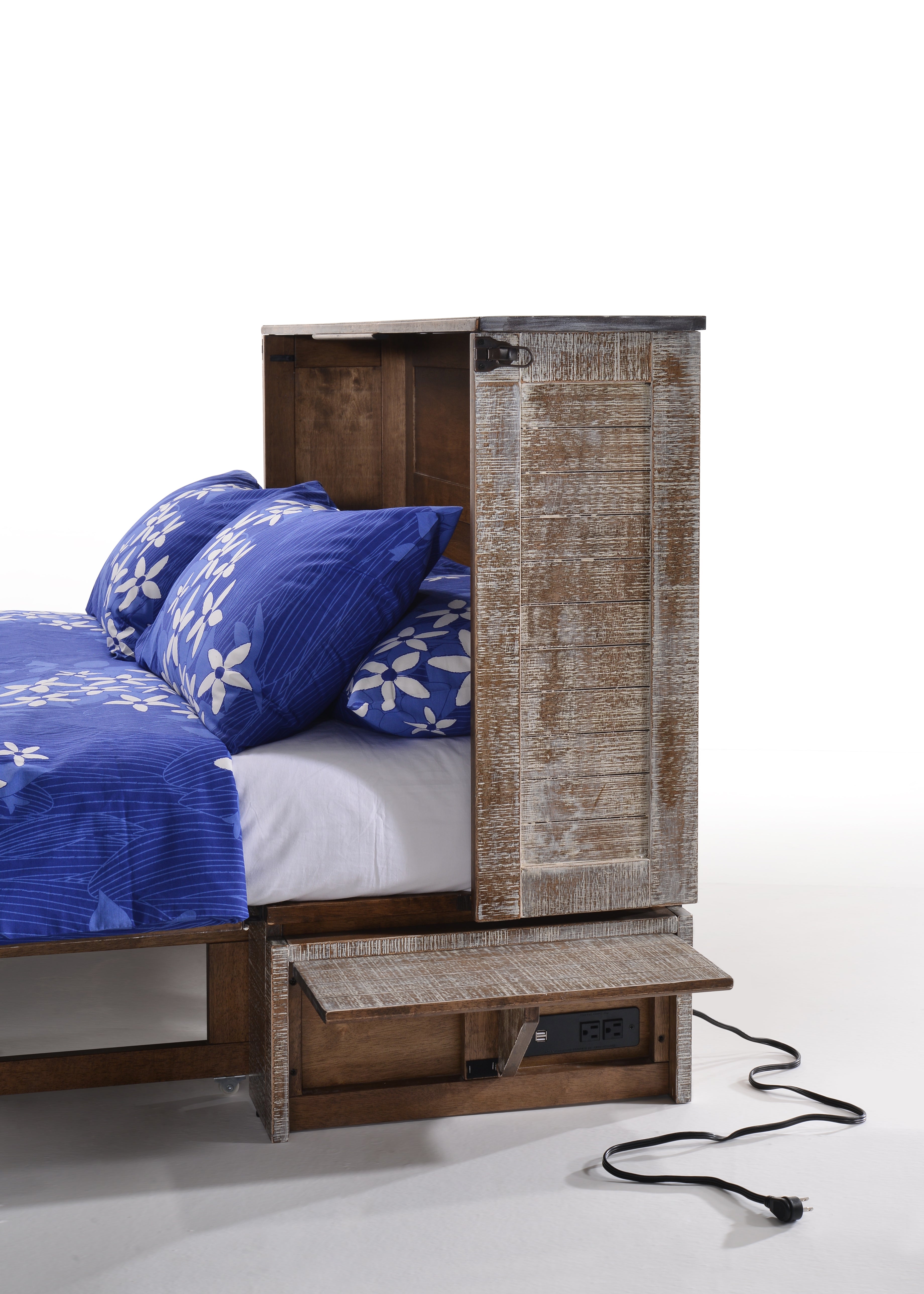 Poppy Queen White Bark Cabinet Bed - The Futon Store 
