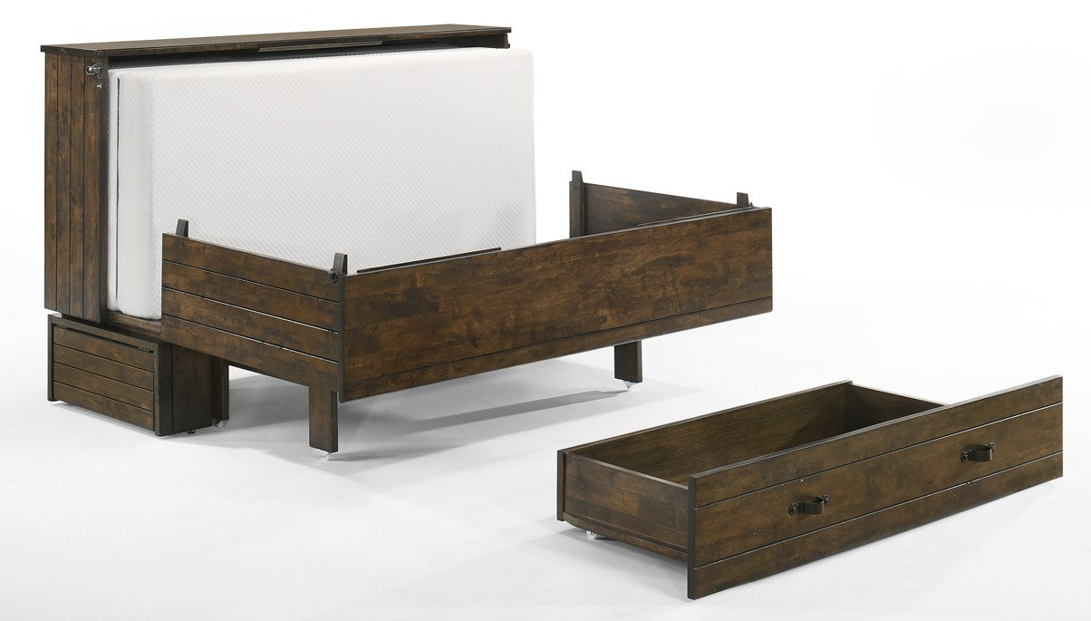 Ranchero Queen Wildwood Brown  Cabinet Bed - The Futon Store 