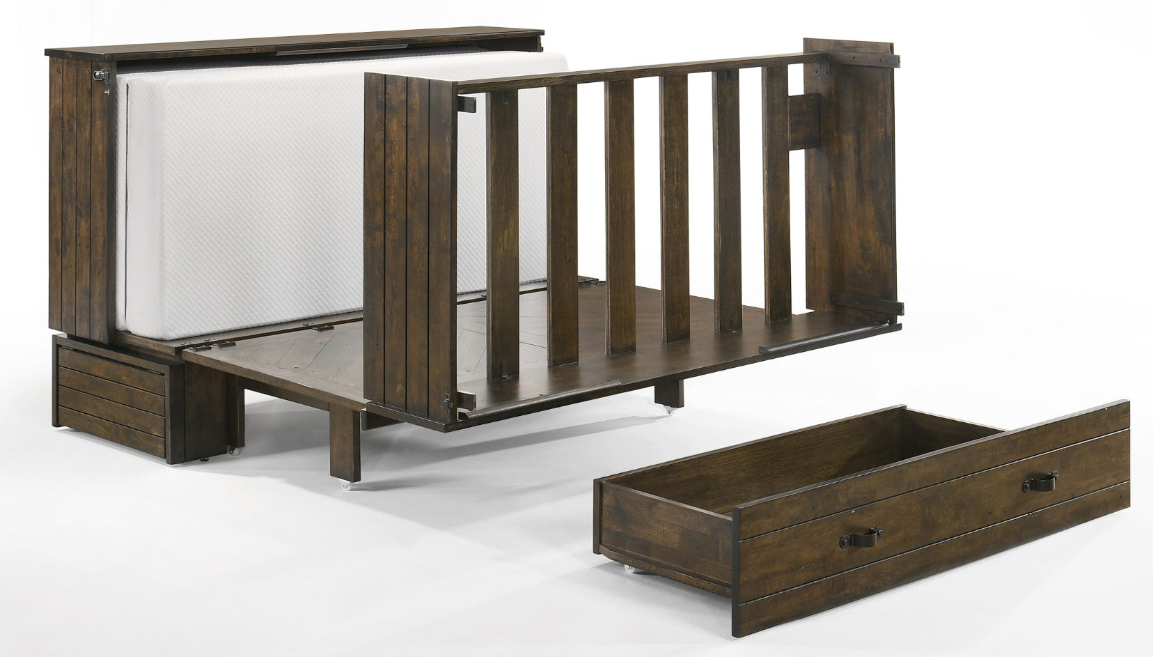 Ranchero Queen Wildwood Brown  Cabinet Bed - The Futon Store 