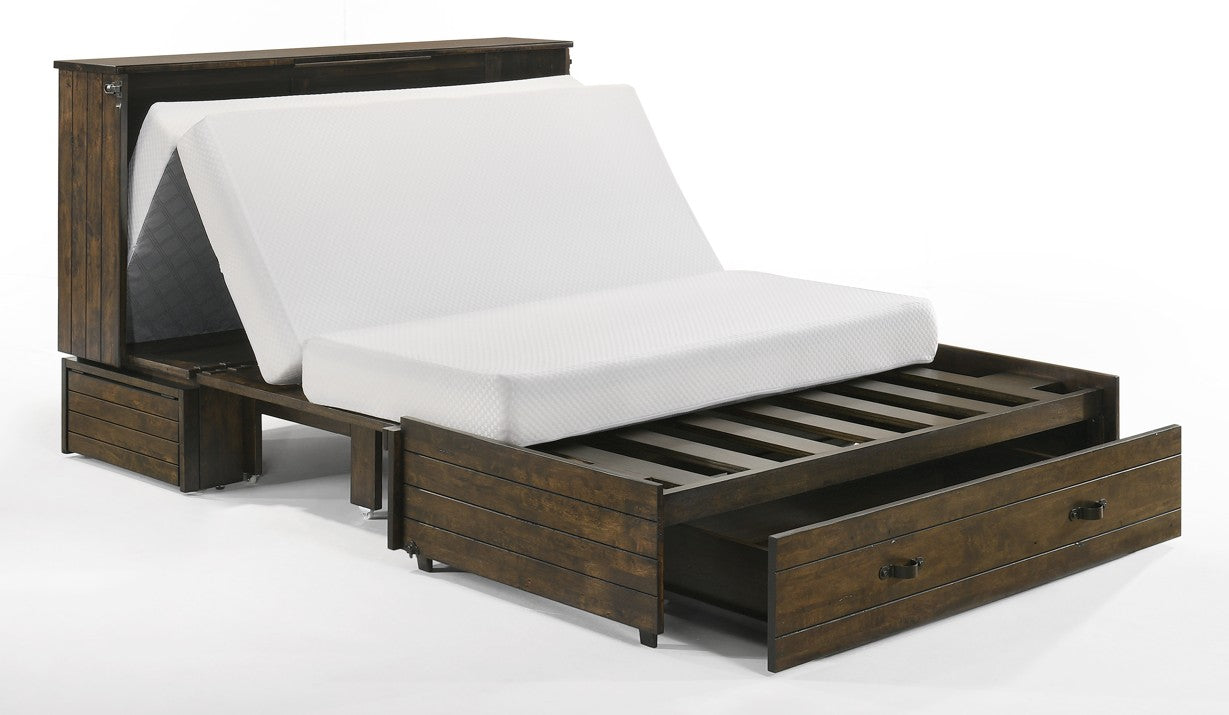 Ranchero Queen Wildwood Brown  Cabinet Bed - The Futon Store 