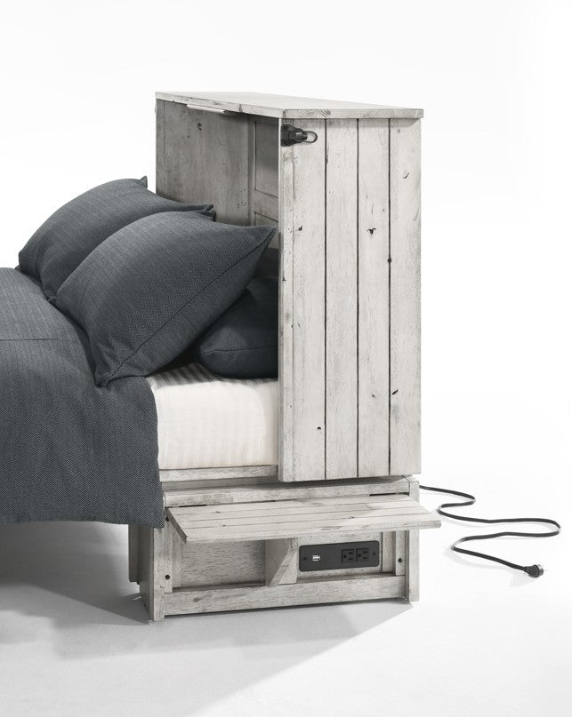 Ranchero Queen Wildwood Vintage White  Cabinet Bed - The Futon Store 