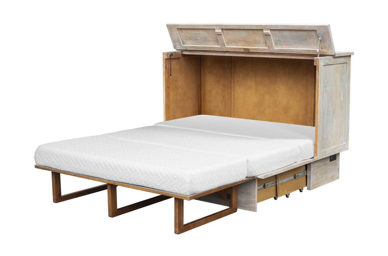 Cottage Creek Westport Queen Sleep Cabinet Bed Distressed Multi Tone Finish - The Futon Store 