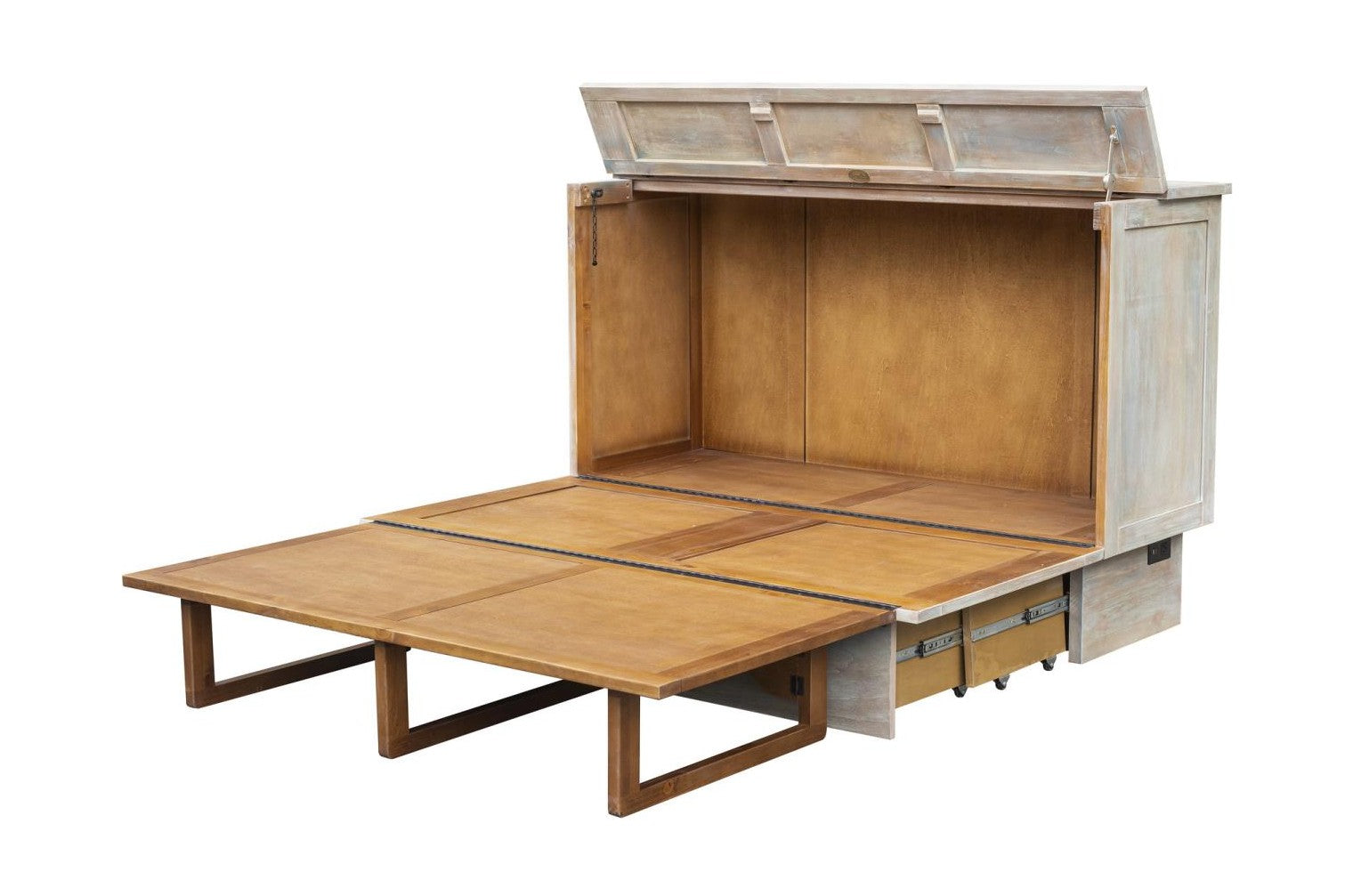 Cottage Creek Westport Queen Sleep Cabinet Bed Distressed Multi Tone Finish - The Futon Store 