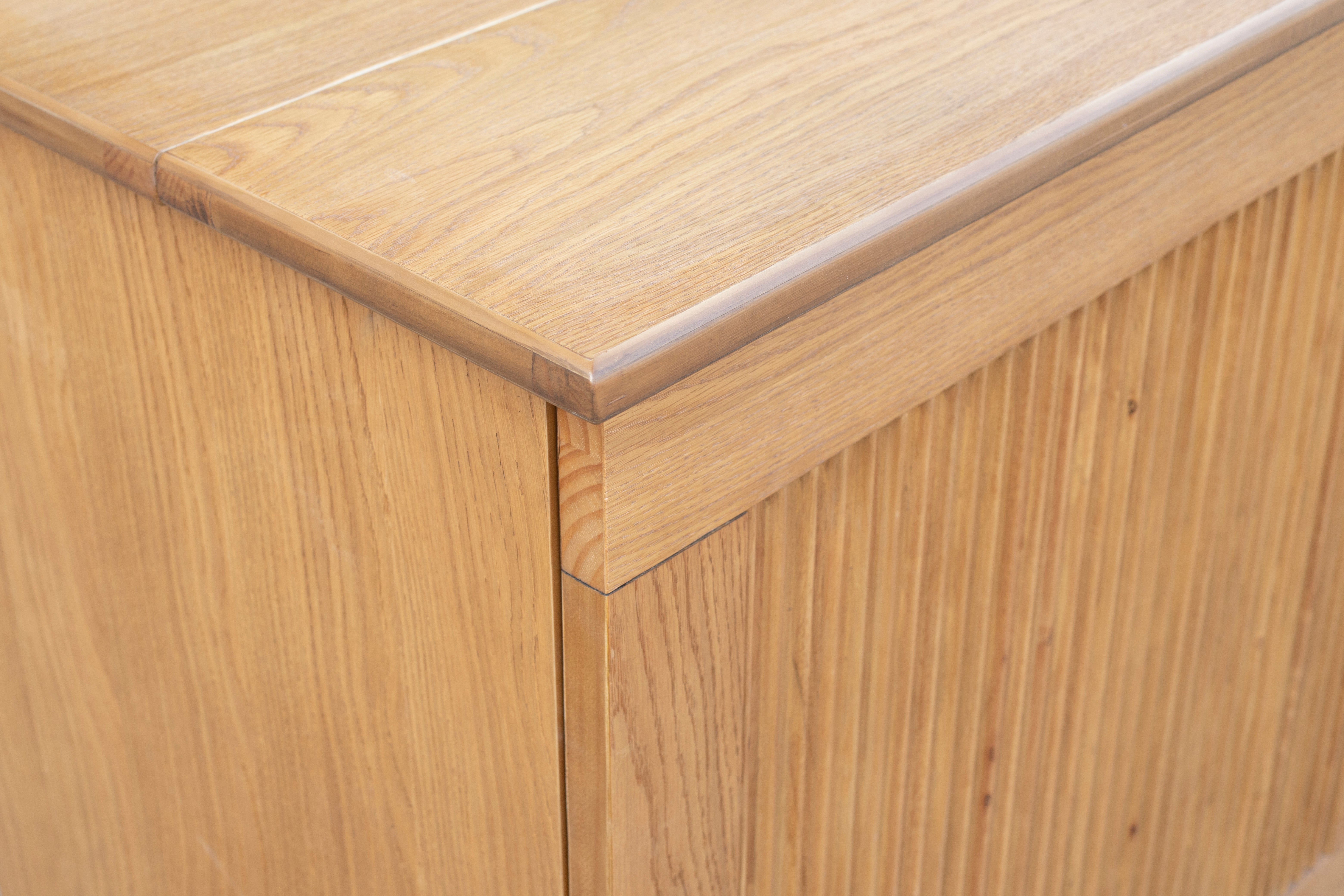 Cottage Creek Oakcrest Queen Sleep Cabinet Bed Distressed Natural Wood Tone Finish - The Futon Store 