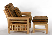 futon chair and ottoman